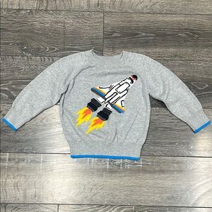 Kids Hatley Gray Space Shuttle Sweater Size 2